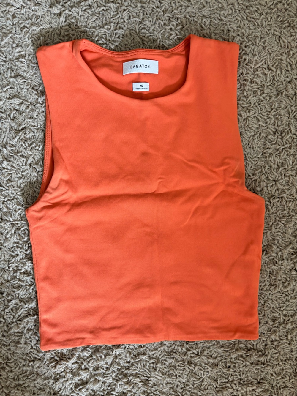 Babaton Coral-Orange Sleeveless Shell